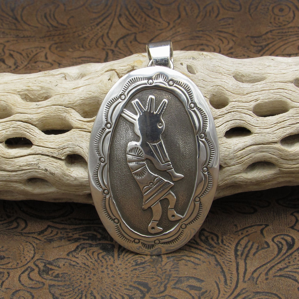 Sterling Silver Overlay Kokopelli Pendant