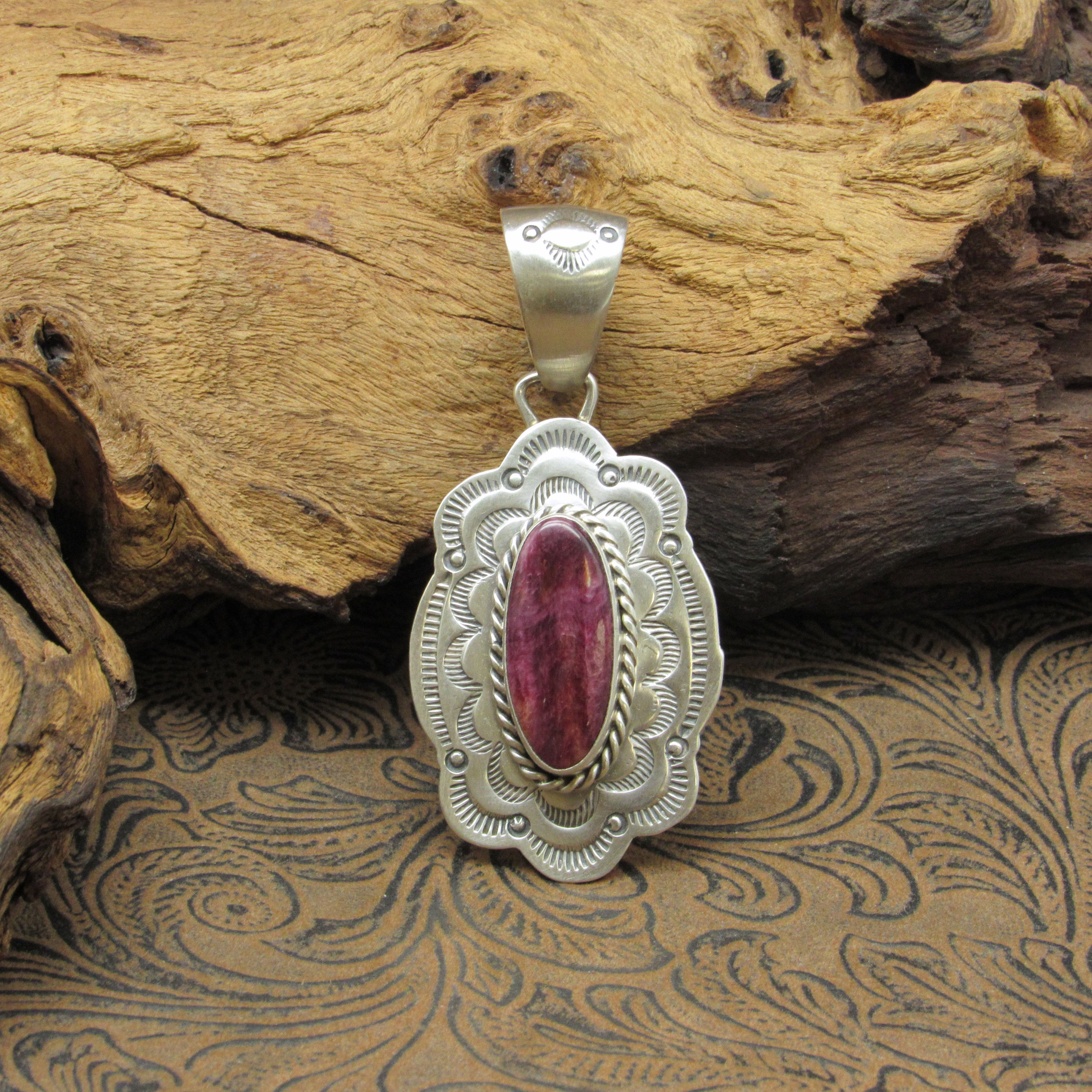 Purple Spiny Oyster Sterling Silver Pendant