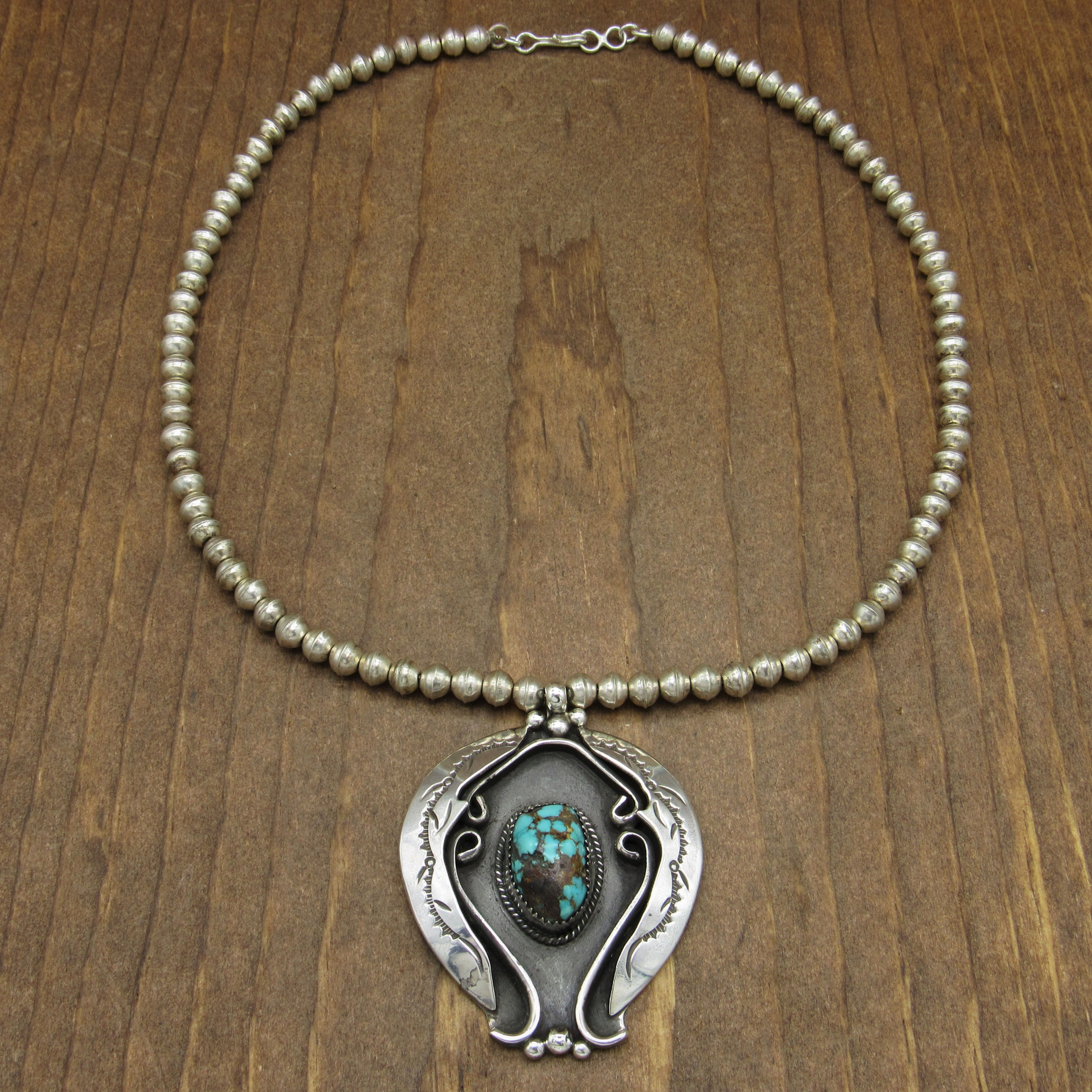 Sterling Silver and Turquoise Southwest Necklace By DKL