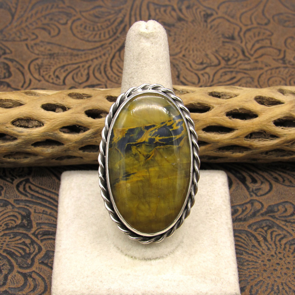 Sterling Silver Oval Tiger Iron Ring by Jose Campos Size 9.25