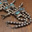 Thumbnail: Heavy Vintage Sterling Silver and Bisbee Turquoise Squash Blossom Necklace