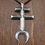 Thumbnail: Large Sand Cast Sterling Silver Isleta Cross/Dragonfly Pendant on Cord Necklace