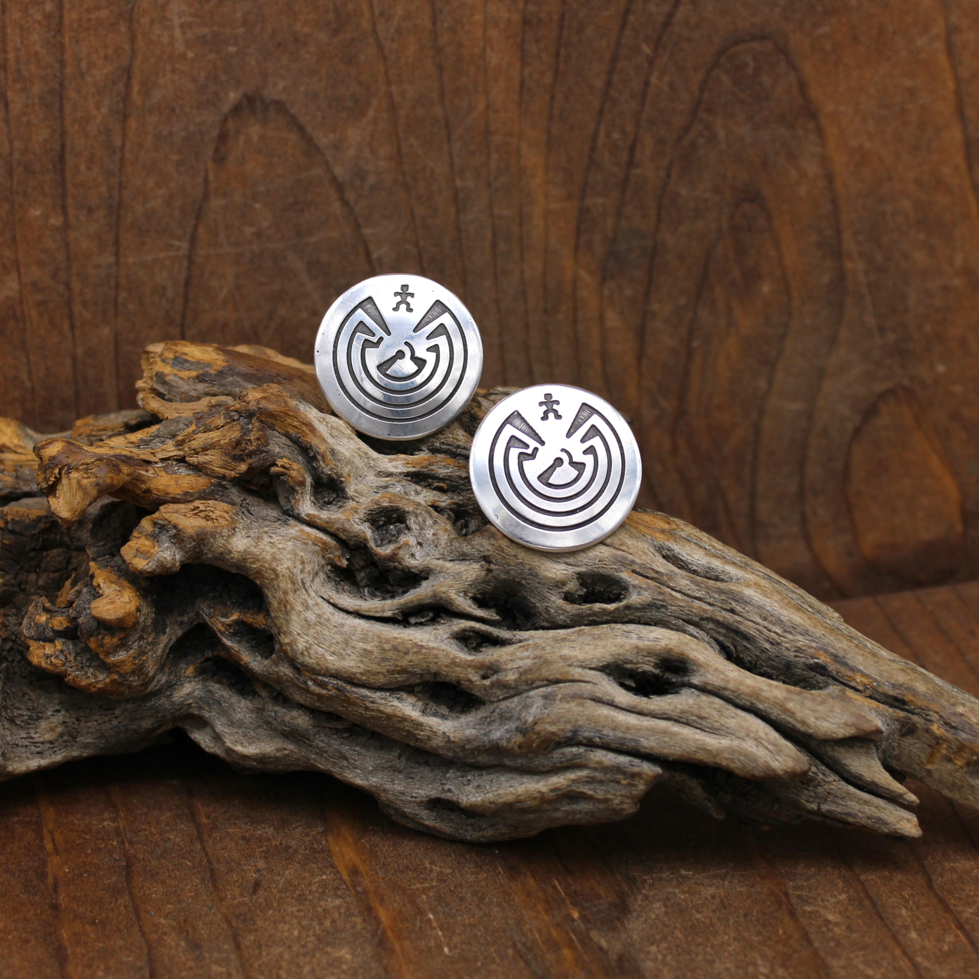 Sterling Silver Man in the Maze Post Earrings