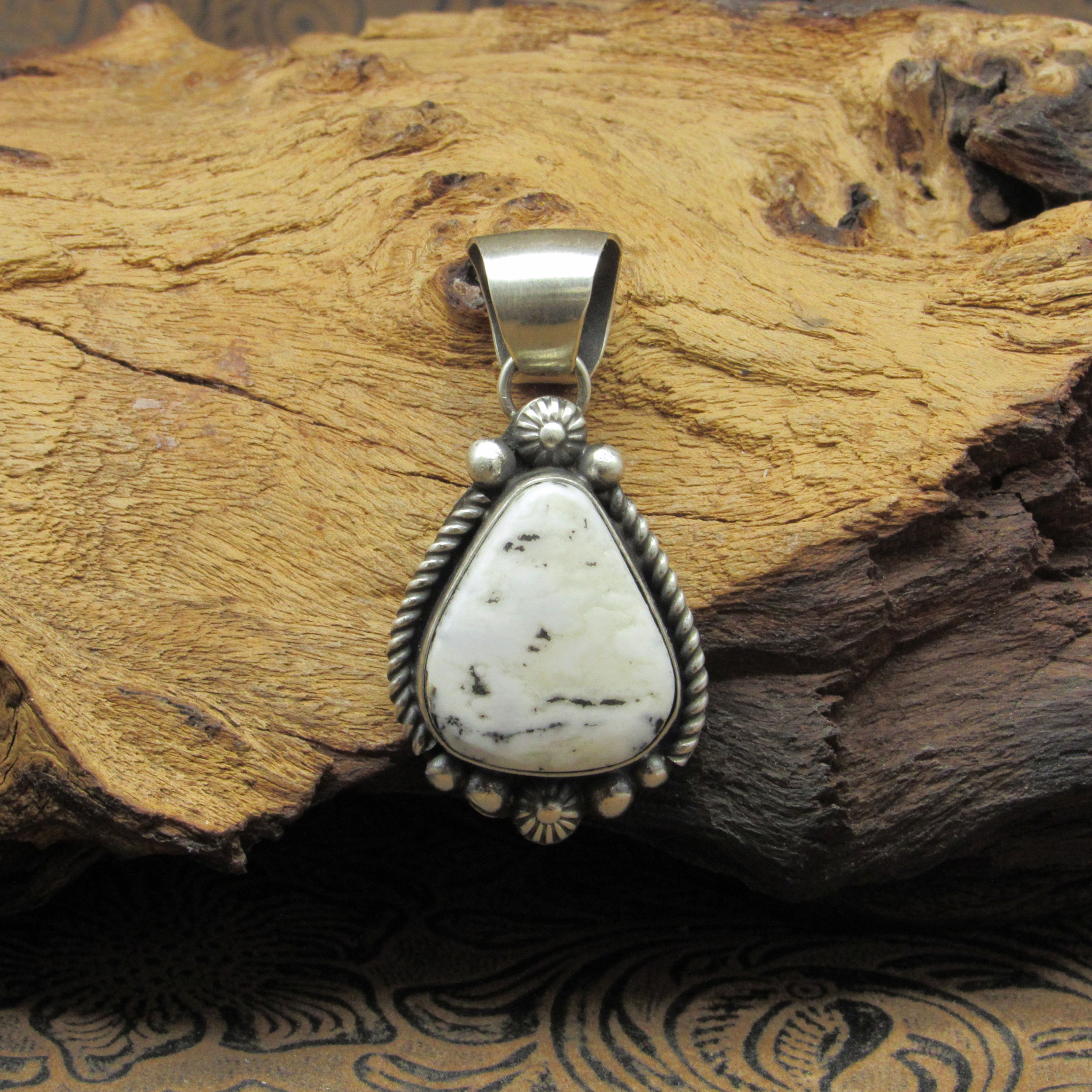 White Buffalo Sterling Silver Pendant