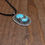 Thumbnail: Sterling Silver Stamped Edge Turquoise Pendant Necklace on Black Cord