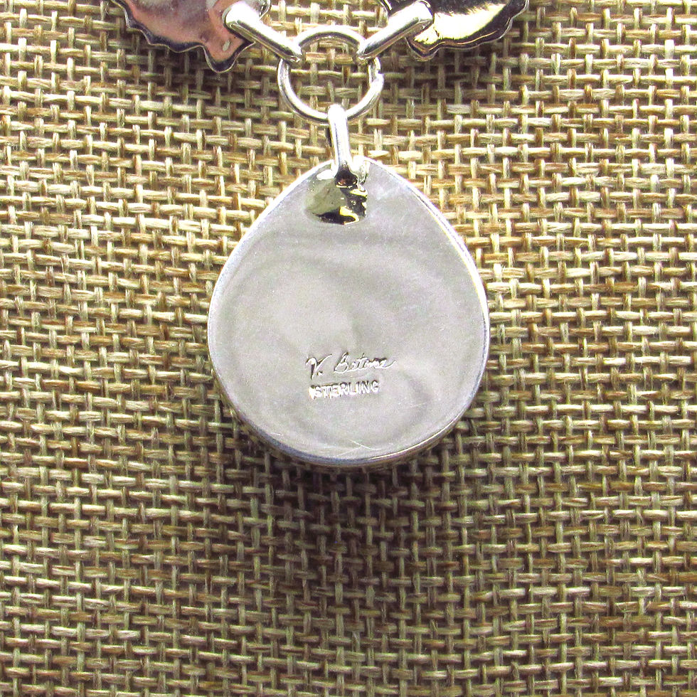 Thumbnail: *Sterling Silver Leaf Necklace With Large Light Green Turquoise Stone