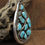 Thumbnail: Large Teardrop Sterling Silver and Turquoise Pin/Pendant with Snake Design