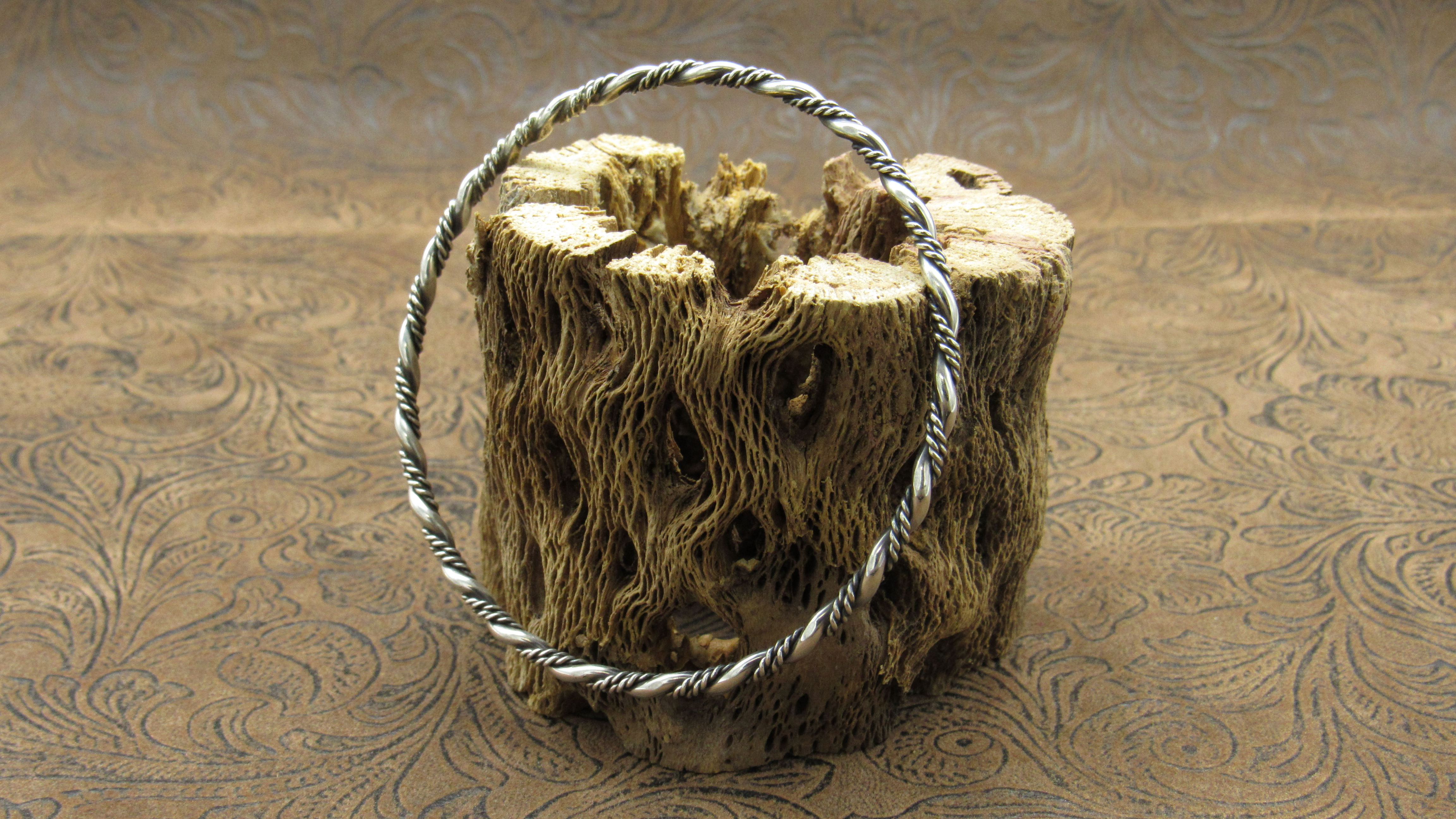 Sterling Silver Braided Rope Bangle Bracelet