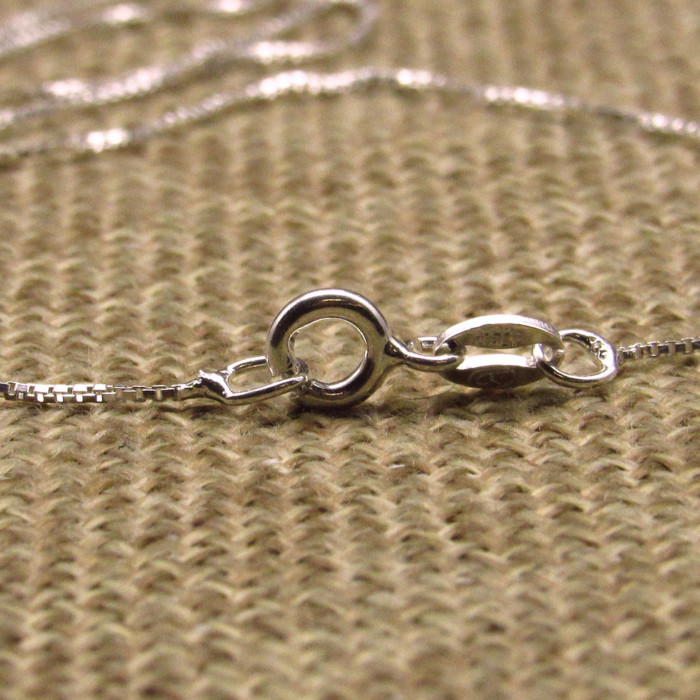 Thumbnail: *Coral Bar Pendant Sterling Silver Box Chain  Necklace