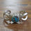 Thumbnail: Vintage Navajo Sterling Silver and Turquoise Sandcast Cuff Bracelet