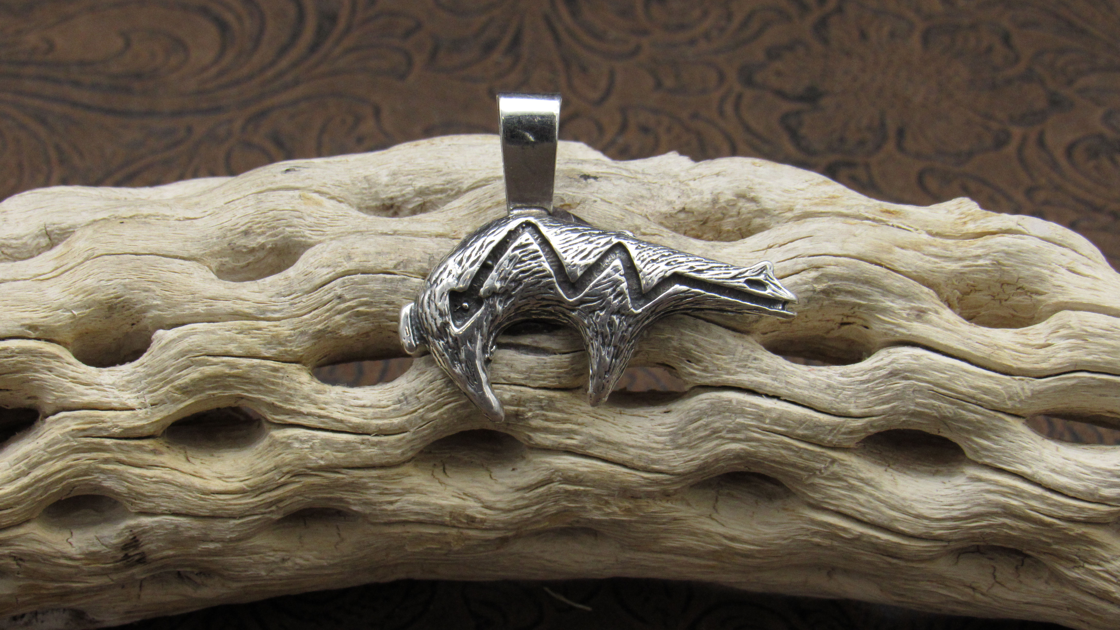 *Sterling Silver Cast and Oxidized Bear Pendant