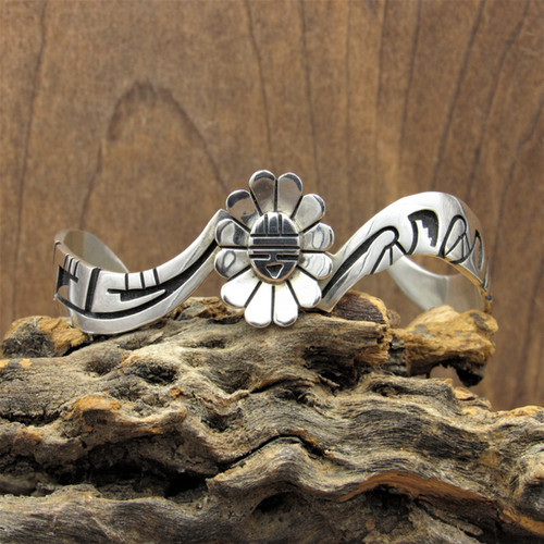 Unusual Hopi F Puhuhefvaya Sun Kachina Mask Sterling Silver