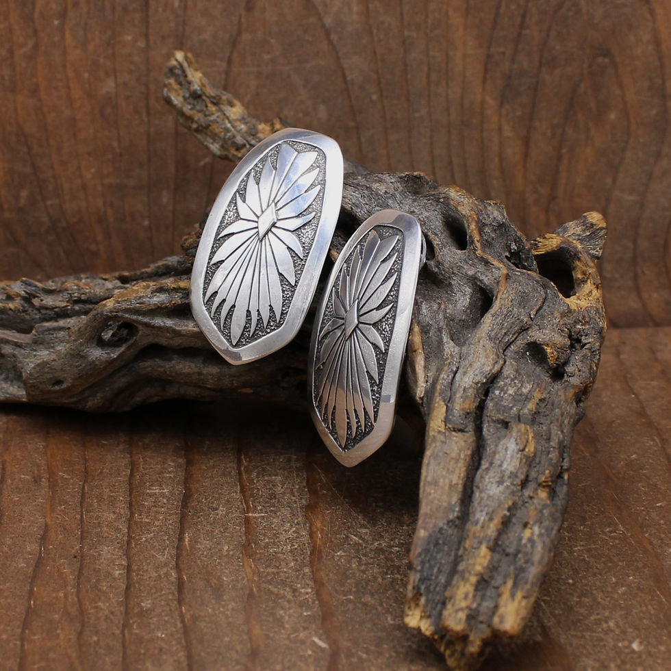 Thumbnail: *Large Lightweight Sterling Silver Flower Design Post Earrings