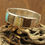 Thumbnail: Sterling Silver Inlaid Turquoise and Agate Cuff Bracelet