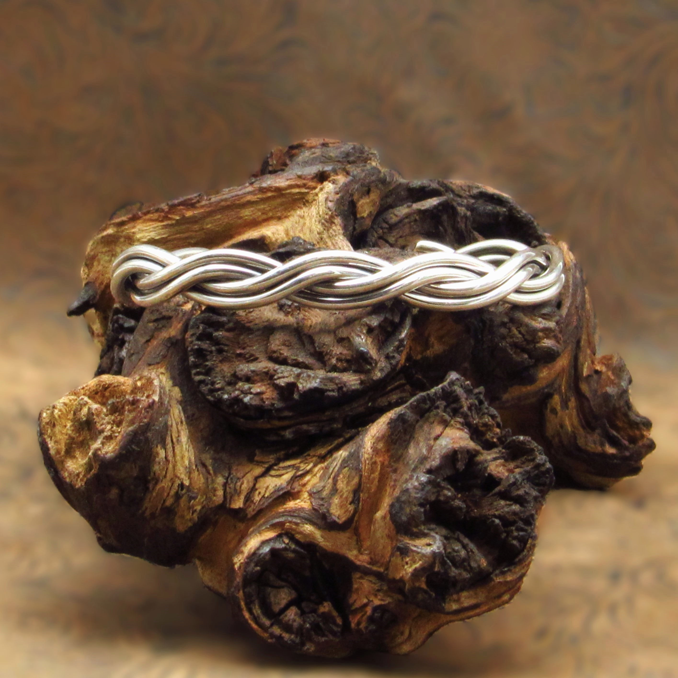 *Double Wire Braided Sterling Silver Cuff Bracelet