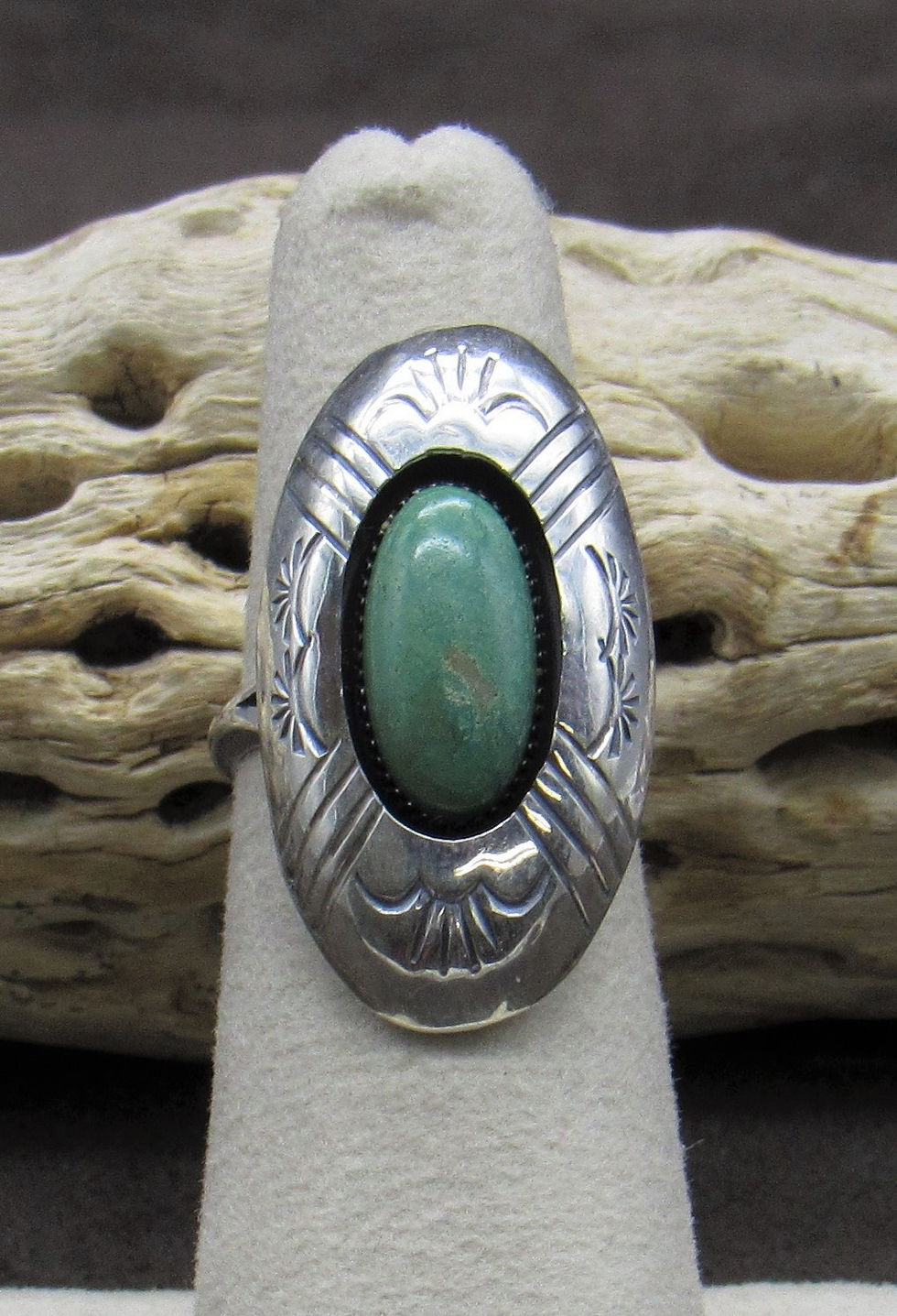 Turquoise and Sterling Silver Ring by Renelle Perry Size 6