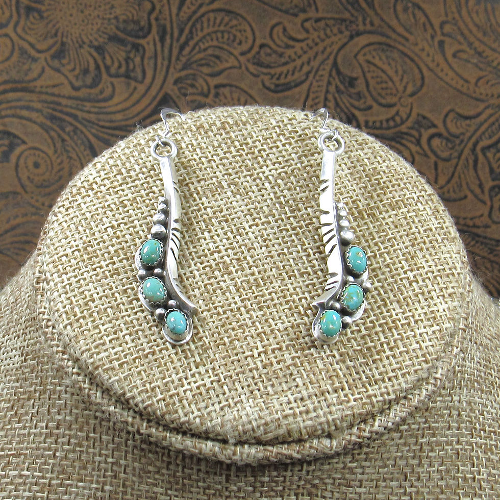 Thumbnail: *Delicate Statement Green Turquoise Sterling Silver Navajo Necklace Set