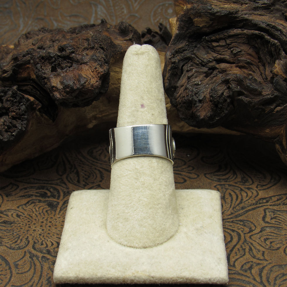 Thumbnail: *Sterling Silver Multi-Stone Square Inlay Ring by James Lee Size 8.5