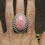 Thumbnail: Pretty Sterling Silver Pink Conch Shell Ring Size 8.5
