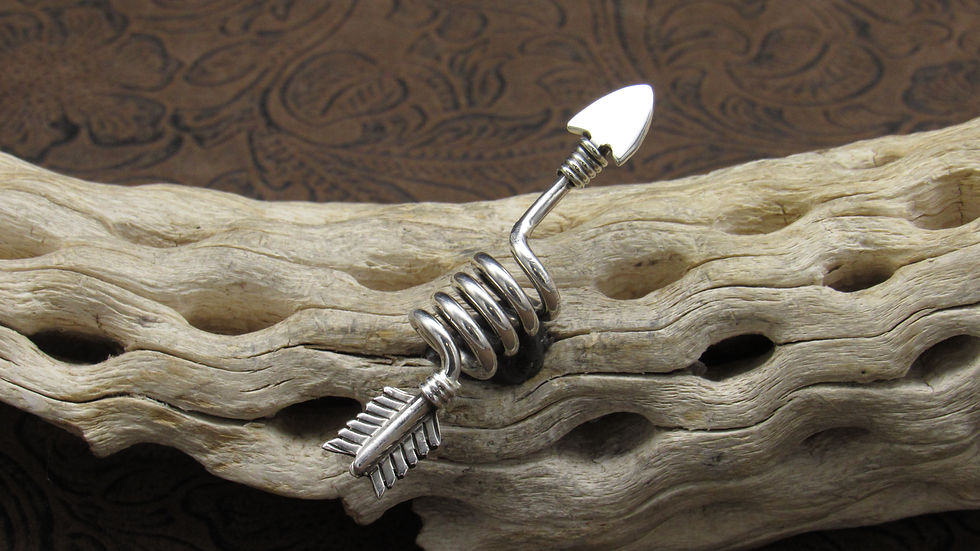 Unique Sterling Silver Spiral Arrow Pendant