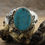 Thumbnail: *Sterling Silver Scroll Large Turquoise Cuff Bracelet