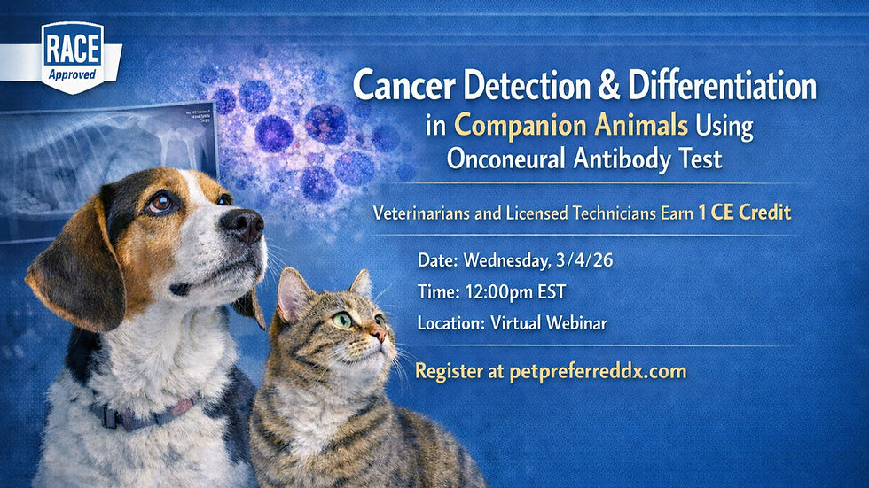 Continuing Education Webinar: Cancer Detection & Differentiation in Companion Animals