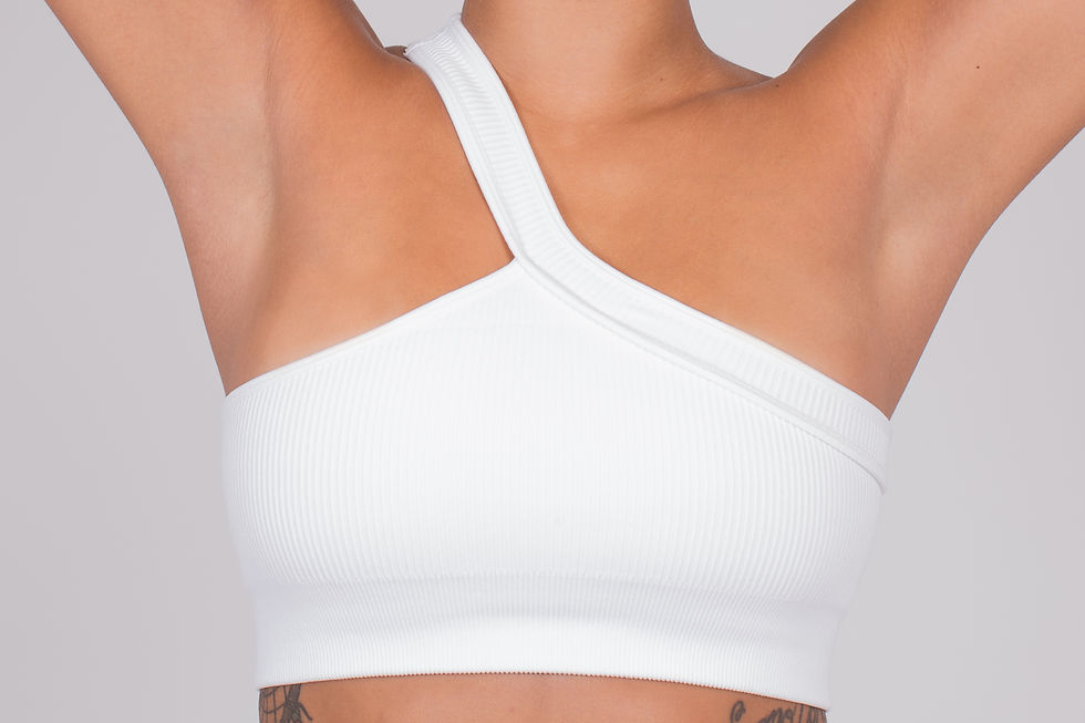 Thumbnail: Asymmetrical Ribbed Comfort Sports Bra