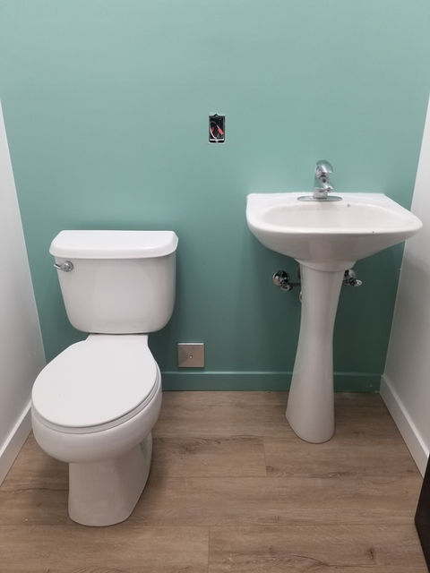 Renovation. Drainage Waste and Venting. ABS.
PVC. Concrete. Plumber. Plumbing. Commercial Reno. Toilet. Pedestal Sink. Business. Professional Contractor. Experienced.