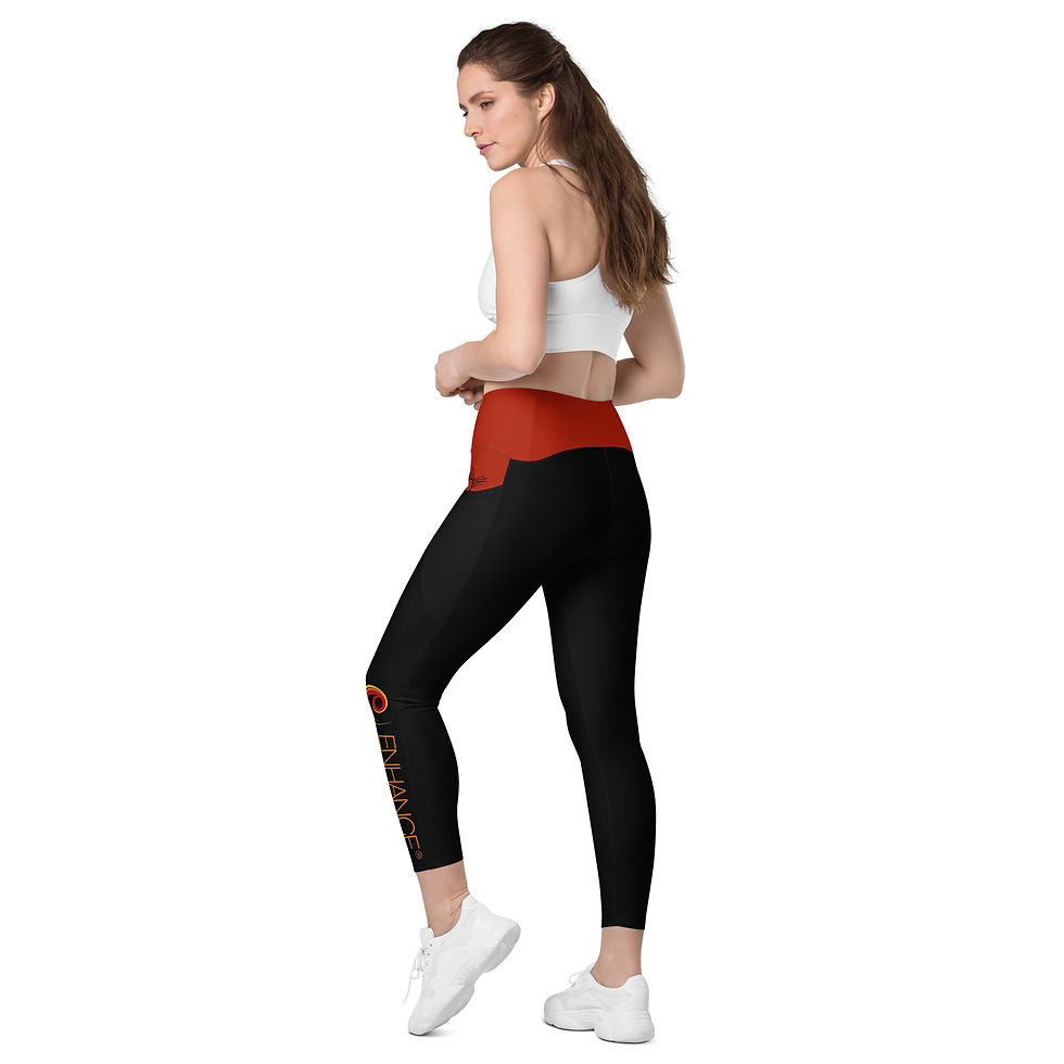 Thumbnail: ENHANCE FITNESS simple black Leggings with pockets