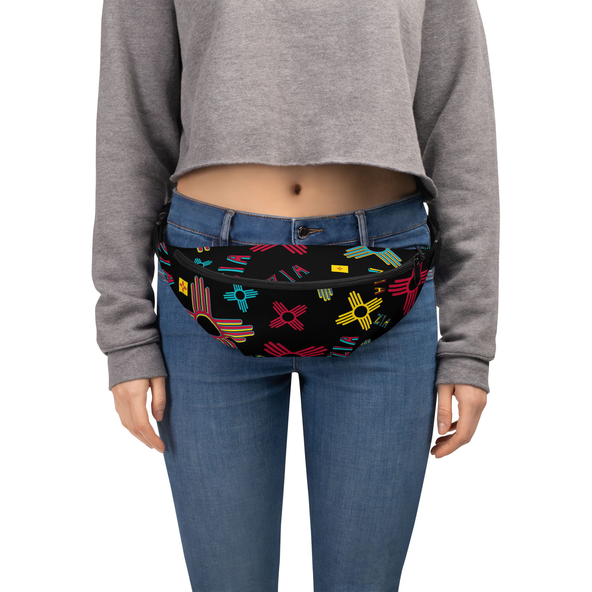 Black ZIA Collage Fanny Pack