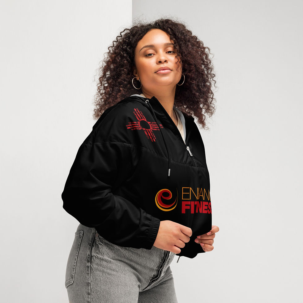 Thumbnail: ENHANCE FITNESS Red Distressed Zia Windbreaker