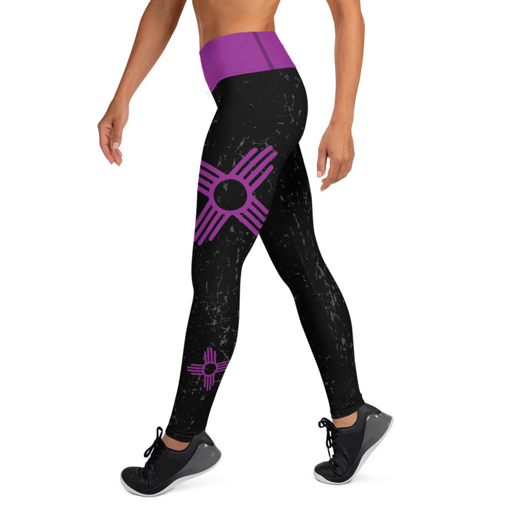 Big Zia Black and Violet Yoga Leggings