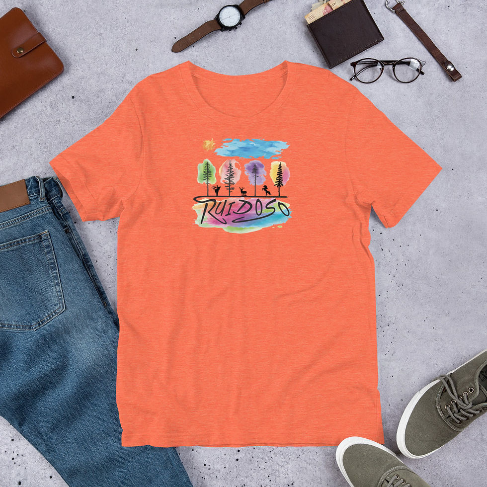 Thumbnail: Watercolors Ruidoso with Trees and Animals Unisex t-shirt