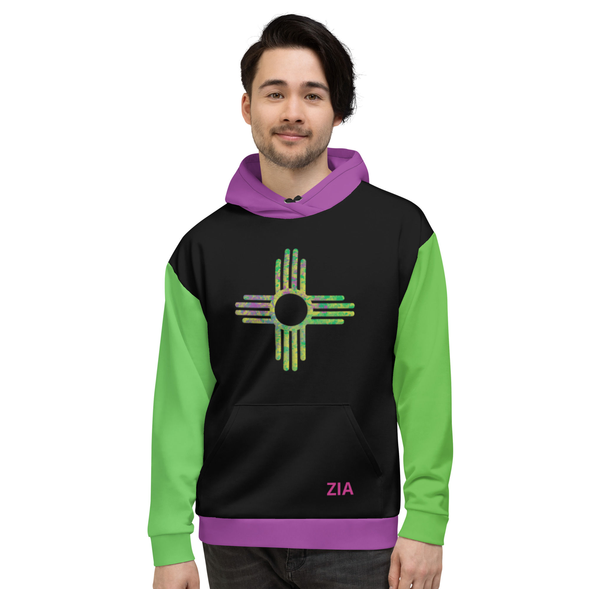 Motley Zia Lime & Violet Unisex Hoodie