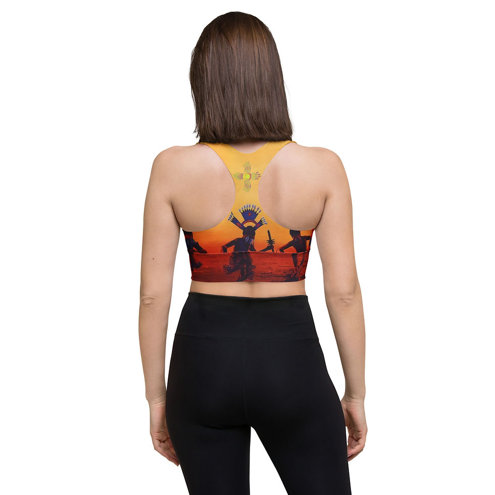 Thumbnail: Crown Dancer All-Over Print Recycled Longline Sports Bra