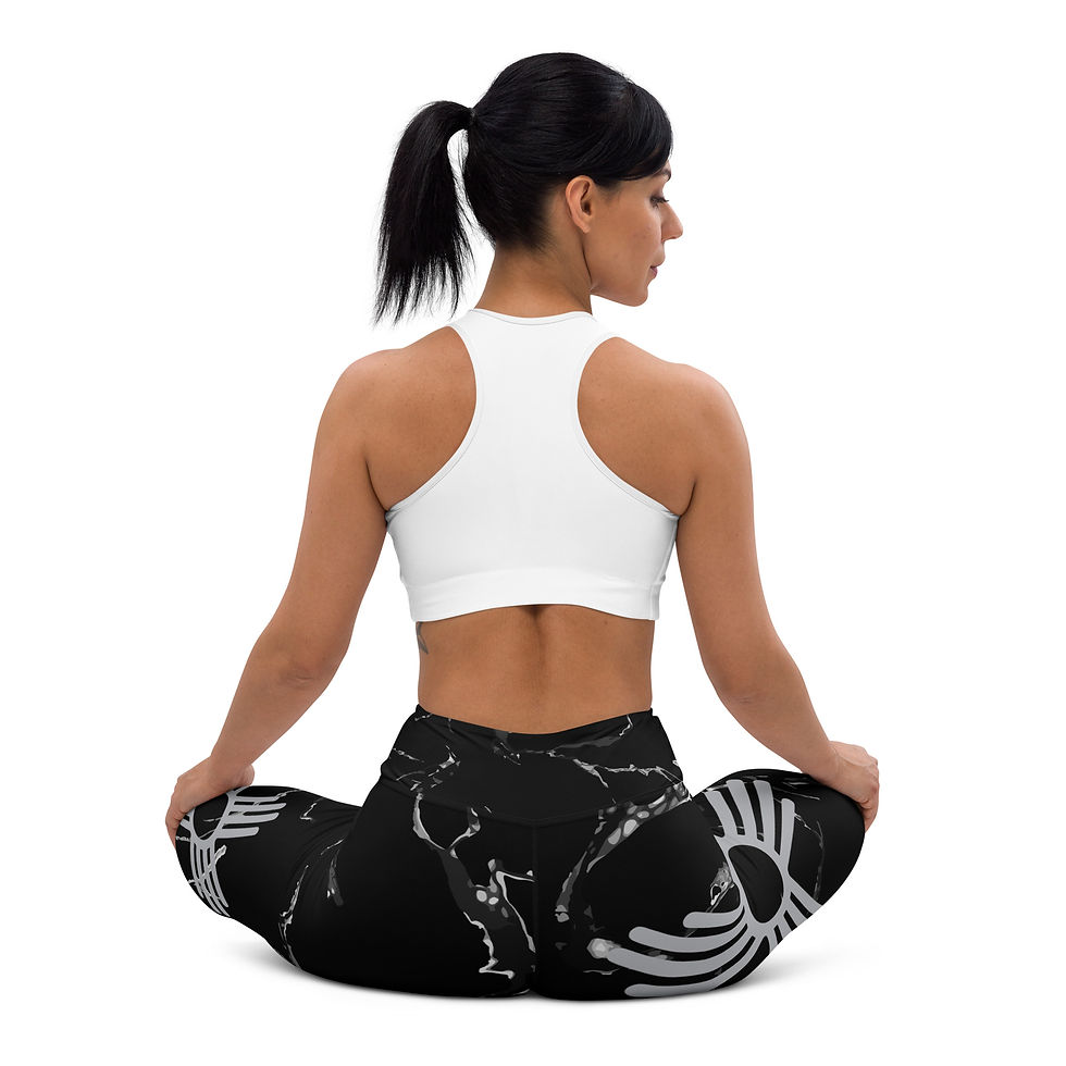 Thumbnail: Black with Gray Zia Yoga Leggings