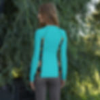 Thumbnail: Animal Large Print Turquoise Women's Rash Guard
