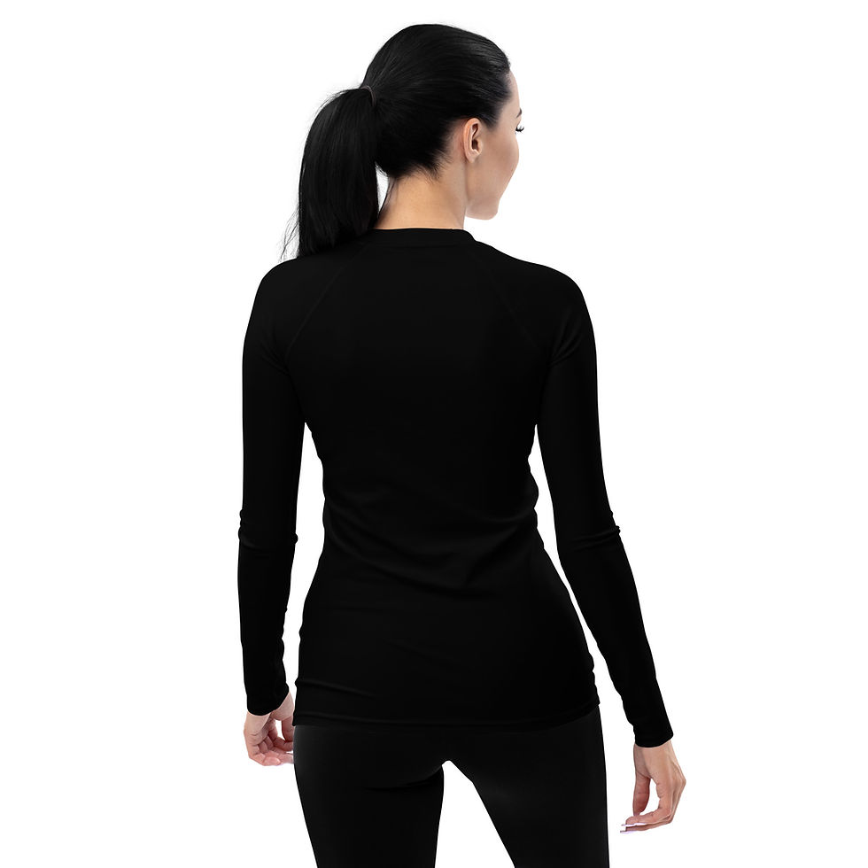 Thumbnail: ENHANCE FITNESS Red Distressed ZIA black Women's Rash Guard