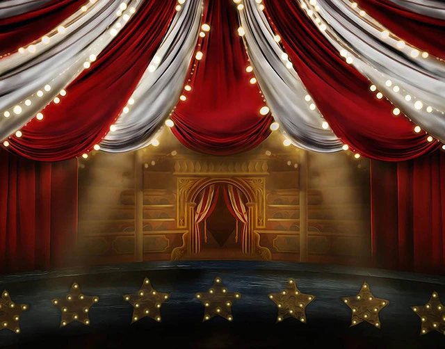 7x5FT-Vintage-Red-Circo-Circus-Stage-Tent-Elephant-Custom-Photo-Studio-Backdrop-Background