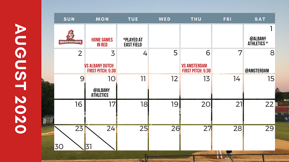 Glens Falls Independents 2020 Schedule