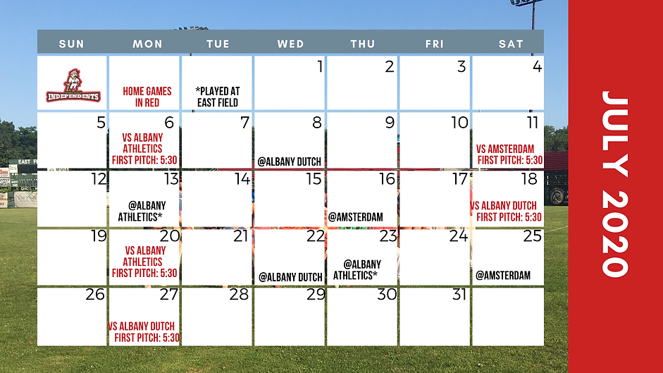 Glens Falls Independents 2020 Schedule