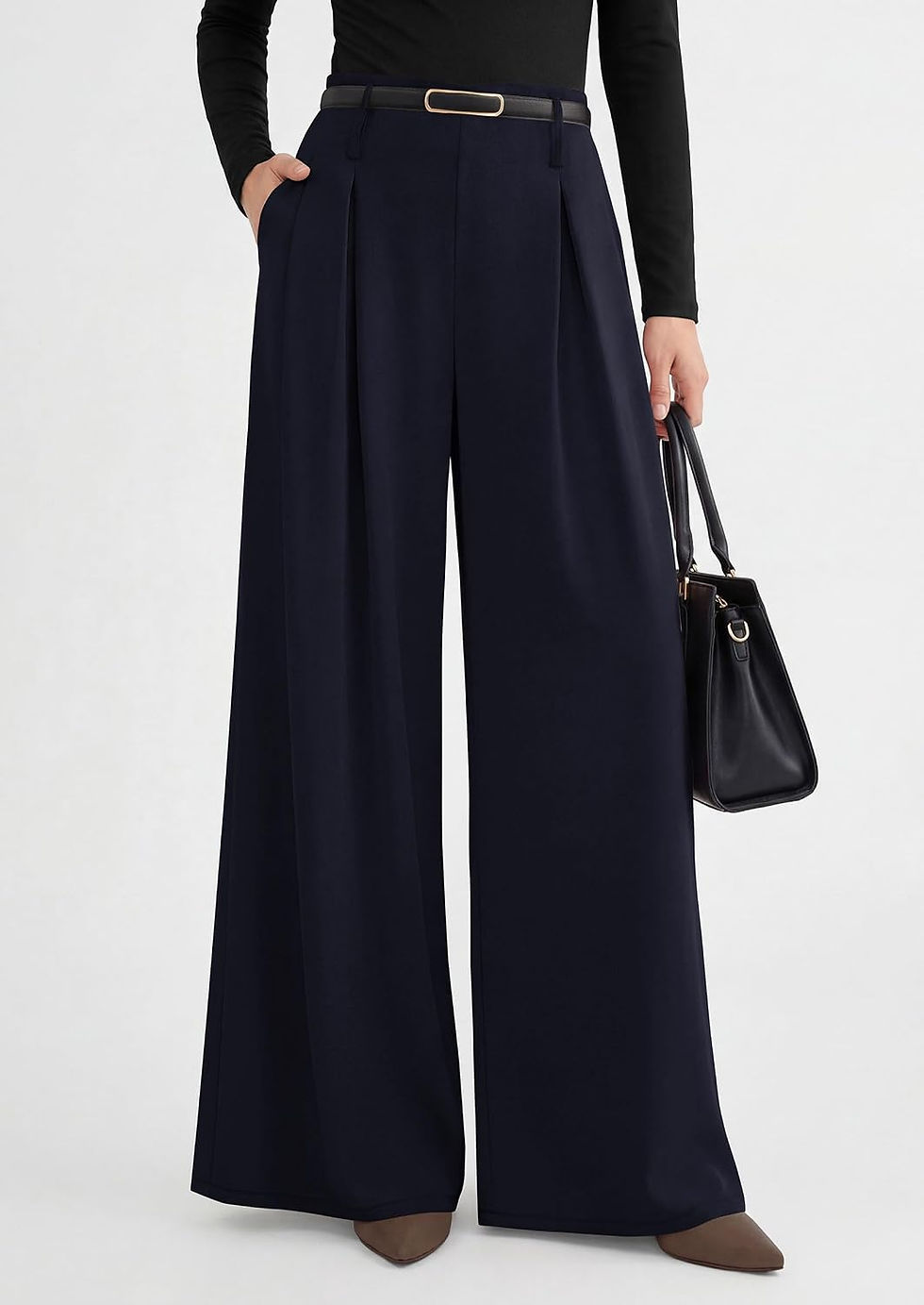 Thumbnail: PRETTYGARDEN Womens Wide Leg Trousers 2026 Elastic High Waisted Dress Pants Plea