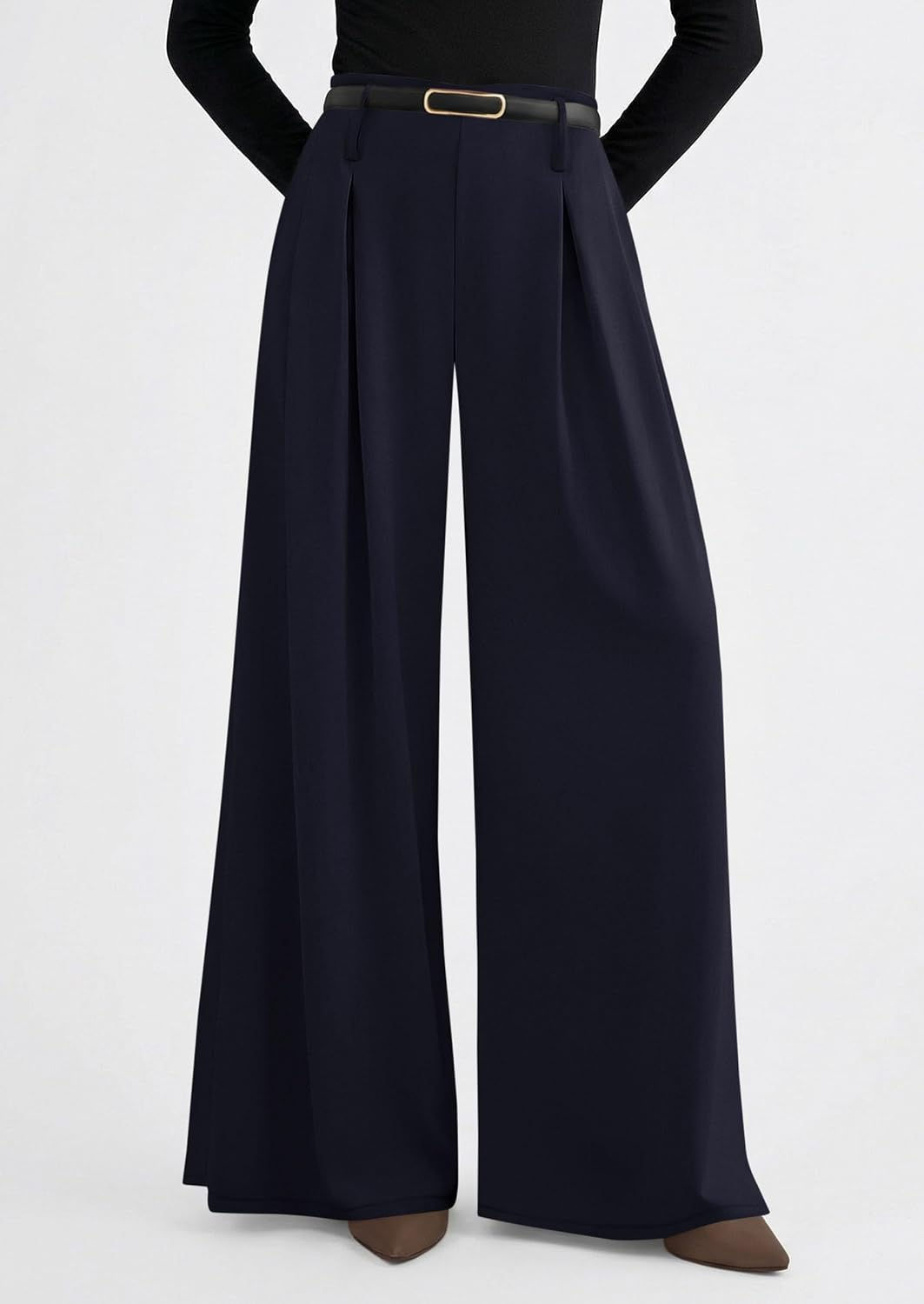 PRETTYGARDEN Womens Wide Leg Trousers 2026 Elastic High Waisted Dress Pants Plea