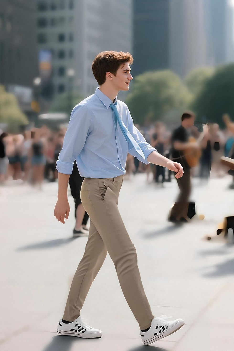 Thumbnail: Plaid&Plain Men's Skinny Stretchy Khaki Pants Colored Pants Slim Fit Slacks Tape