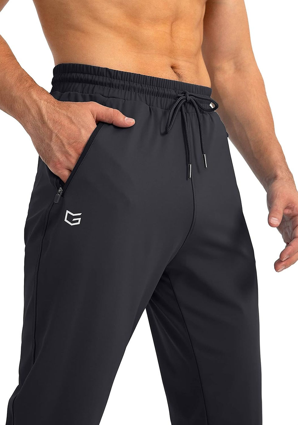 Thumbnail: Men's Tapered Joggers with Zipper Pockets, 4-Way Stretch Athletic Pants