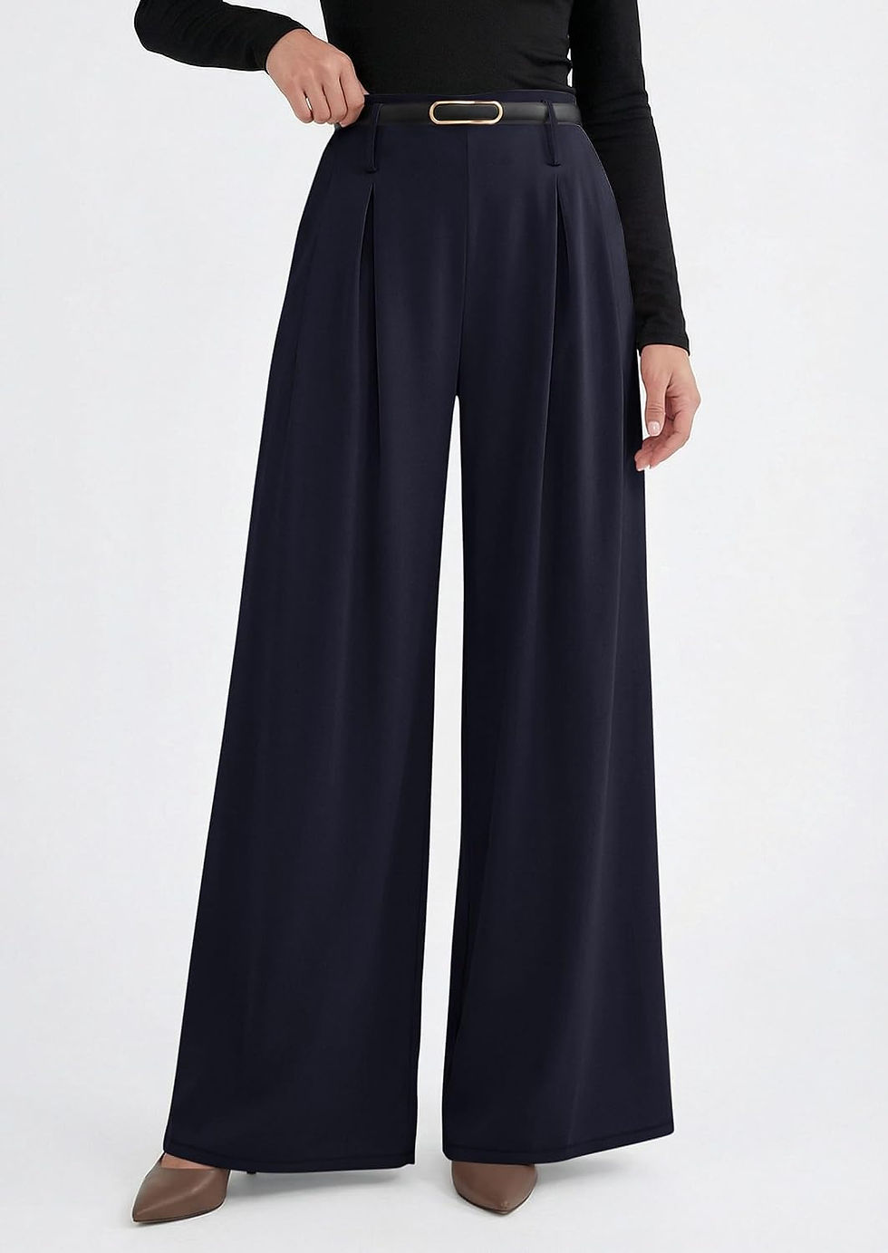 Thumbnail: PRETTYGARDEN Womens Wide Leg Trousers 2026 Elastic High Waisted Dress Pants Plea