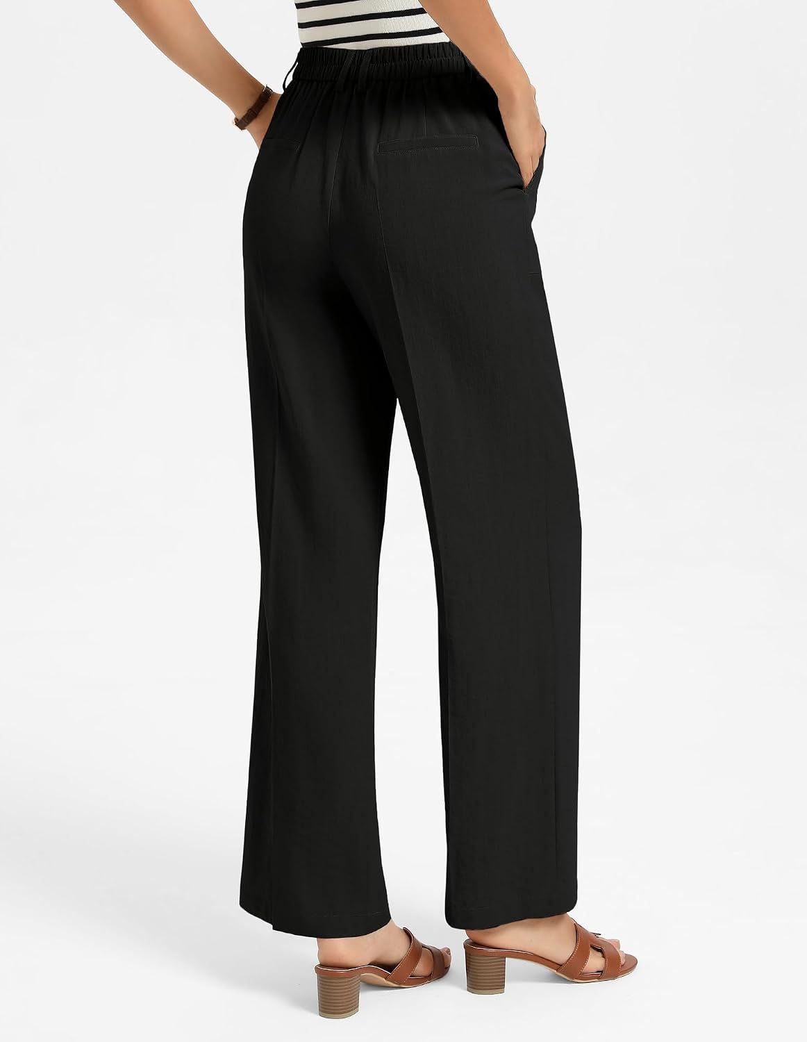 GRACE KARIN Linen Pants for Women,Work Dressy Trousers with Pockets,High Waist W