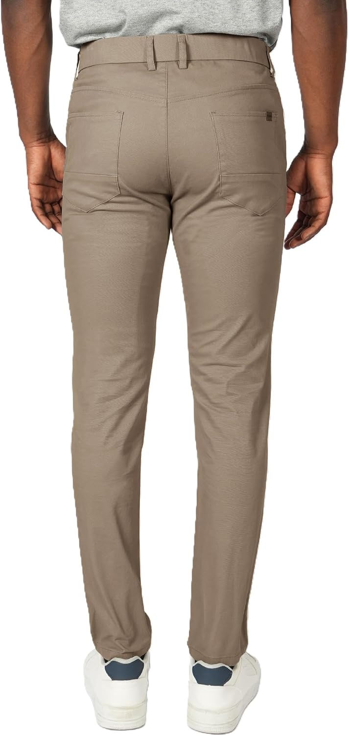 Thumbnail: Plaid&Plain Men's Skinny Stretchy Khaki Pants Colored Pants Slim Fit Slacks Tape