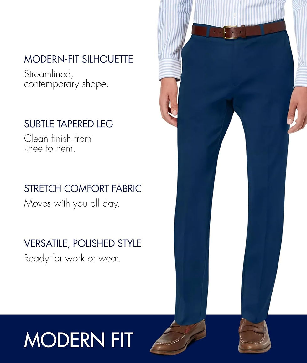 Thumbnail: Tommy Hilfiger Men's Modern-Fit Comfort Stretch Performance Pant