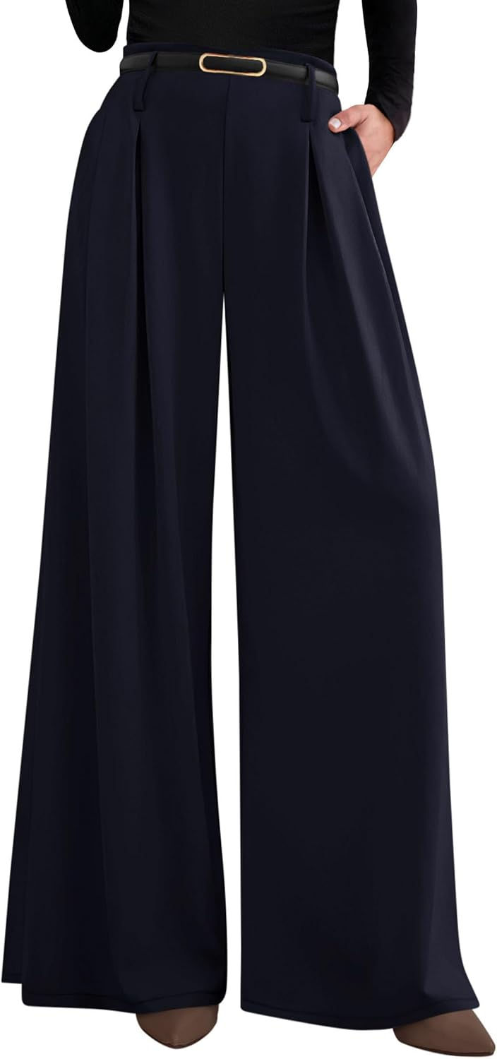 Thumbnail: PRETTYGARDEN Womens Wide Leg Trousers 2026 Elastic High Waisted Dress Pants Plea